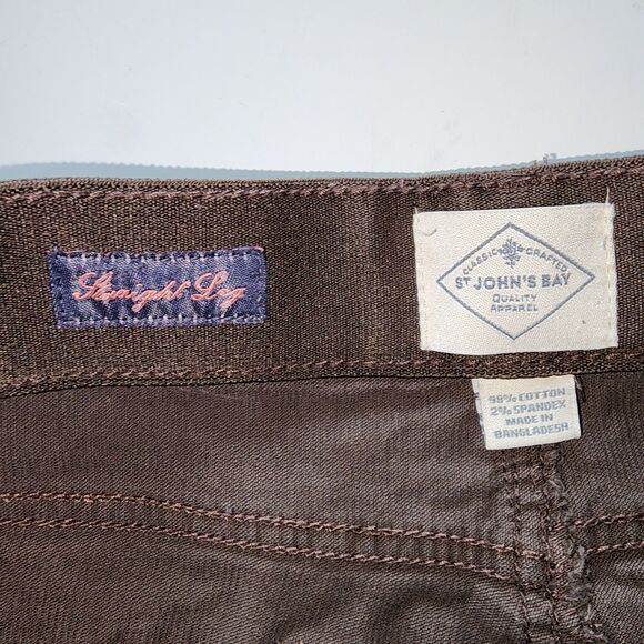 St. John's Bay Brown Straight Leg Corduroy Pants Sz 8 - Picture 6 of 6